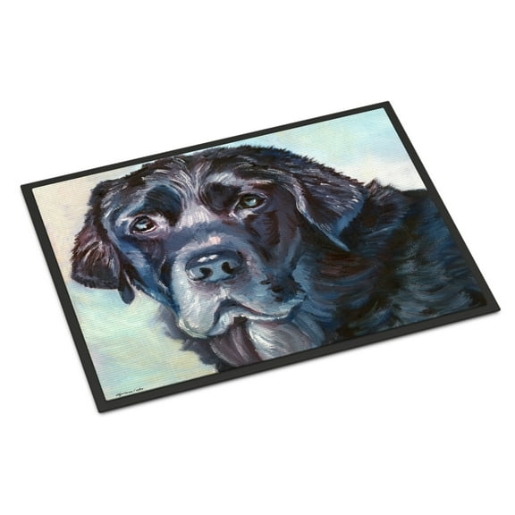 Carolines Treasures 7419JMAT Black Labrador Face Doormat 24x36 36"L x 24"W multicolor