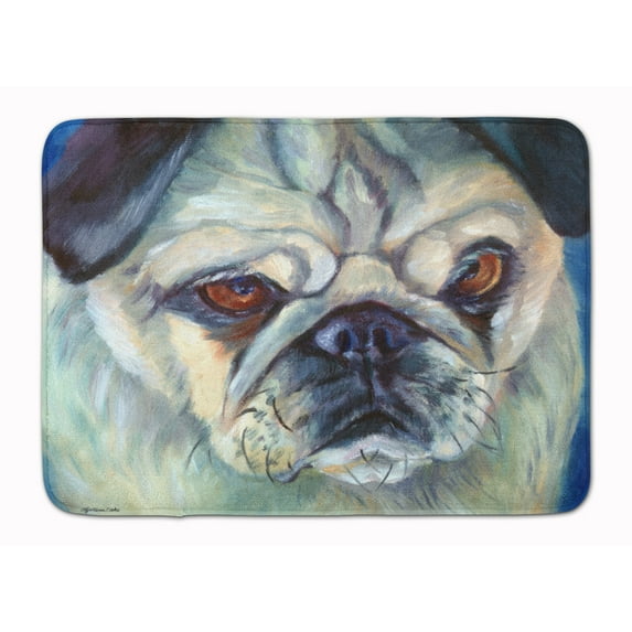 Carolines Treasures 7422RUG Pug in Thought Machine Washable Memory Foam Mat 19 X 27" multicolor