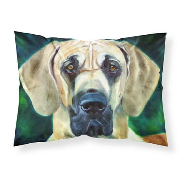 Carolines Treasures 7444PILLOWCASE Great Dane Lookin at you Fabric Standard Pillowcase Standard multicolor
