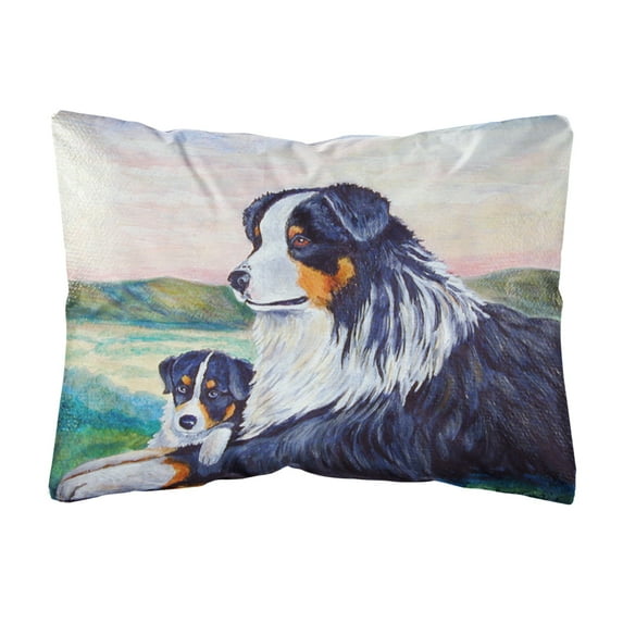 Carolines Treasures 7511PW1216 Australian Shepherd Canvas Fabric Decorative Pillow, 12H x16W, multicolor