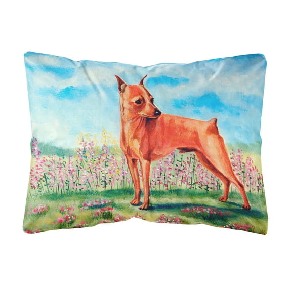 Carolines Treasures 7516PW1216 Min Pin Decorative Canvas Fabric Pillow, 12H x16W, multicolor