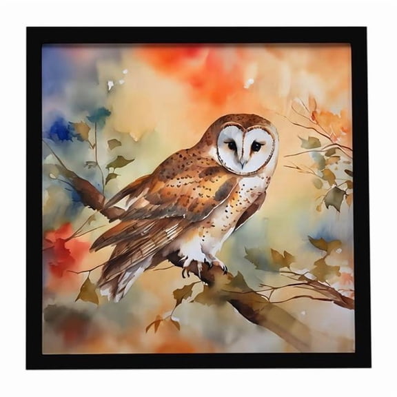 Carolines Treasures  8 x 8 in. Barn Owl Framed Metal Print
