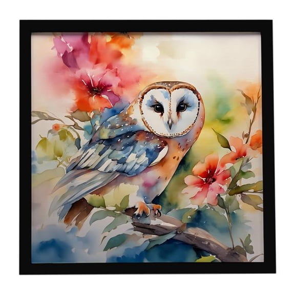 Carolines Treasures  8 x 8 in. Barn Owl Framed Metal Print