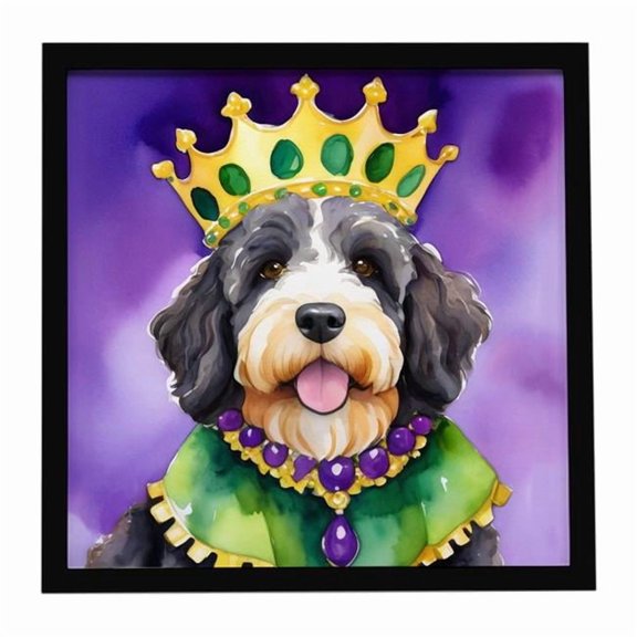 Carolines Treasures 8 x 8 in. Berne Doodle King of Mardi Gras Framed Metal Print