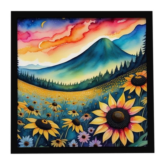 Carolines Treasures  8 x 8 in. Black-eyed Susans in Color Framed Metal Print