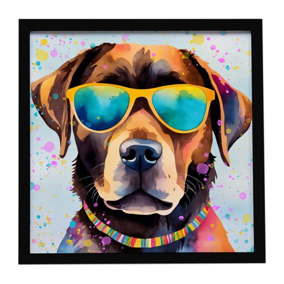 Carolines Treasures 8 x 8 in. Chocolate Labrador Hippie Dawg Framed Metal Print
