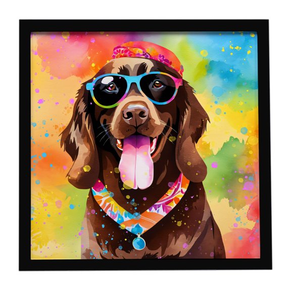 Carolines Treasures 8 x 8 in. Chocolate Labrador Hippie Dawg Framed Metal Print