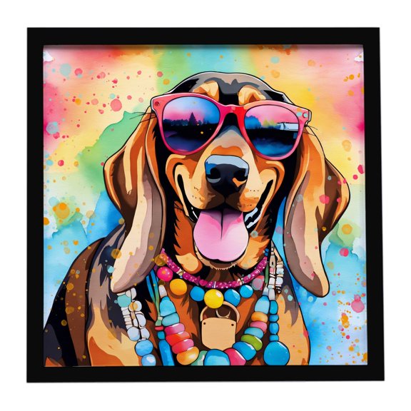 Caroline's Treasures Doberman Pinscher Hippie Dawg Framed Metal Print Bathroom, Kitchen, Office, Home Decor Wall Art Ready to Hang, Square, 8X8