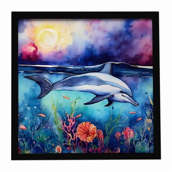 Carolines Treasures  8 x 8 in. Dolphin Framed Metal Print