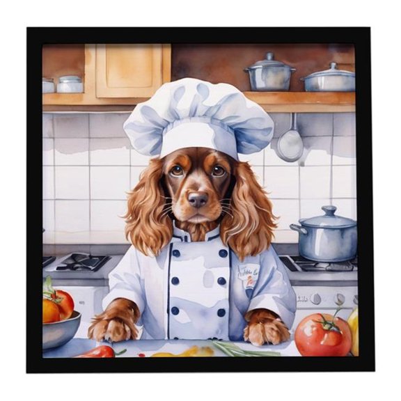 Carolines Treasures 8 x 8 in. English Cocker Spaniel The Chef Framed Metal Print
