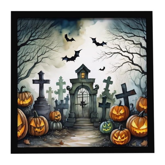 Carolines Treasures 8 x 8 in. Graveyard Spooky Halloween Framed Metal Print
