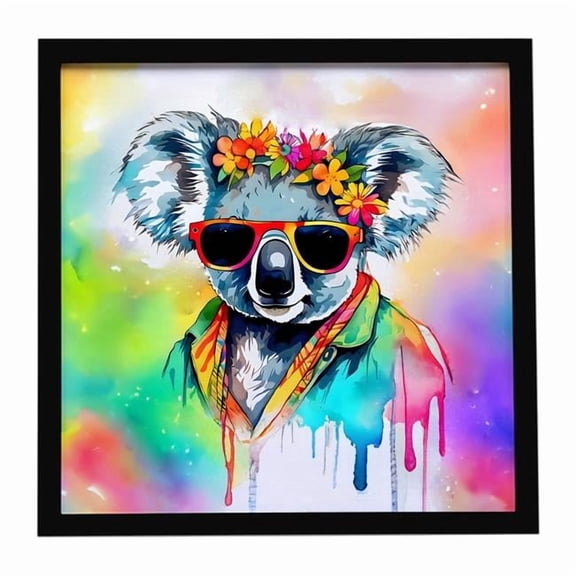 Carolines Treasures 8 x 8 in. Hippie Animal Koala Framed Metal Print