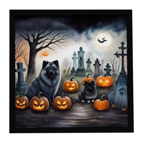 Carolines Treasures 8 x 8 in. Keeshond Spooky Halloween Framed Metal Print