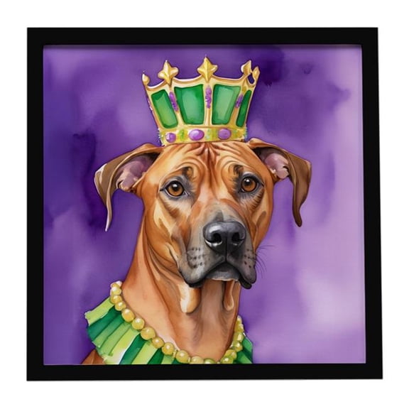 Carolines Treasures 8 x 8 in. Rhodesian Ridgeback King of Mardi Gras Framed Metal Print