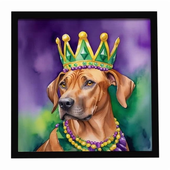 Carolines Treasures 8 x 8 in. Rhodesian Ridgeback King of Mardi Gras Framed Metal Print