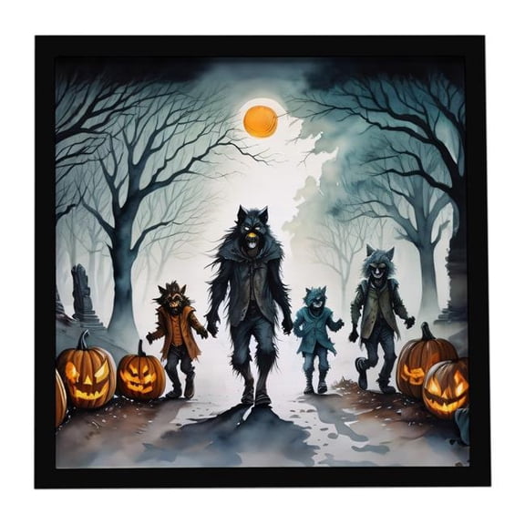 Carolines Treasures 8 x 8 in. Werewolves Spooky Halloween Framed Metal Print