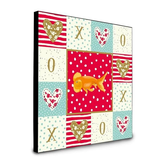 Carolines Treasures CK5470UP88 Bubble Eyed Goldfish Love Artwork Wall Panel, Red, , multicolor