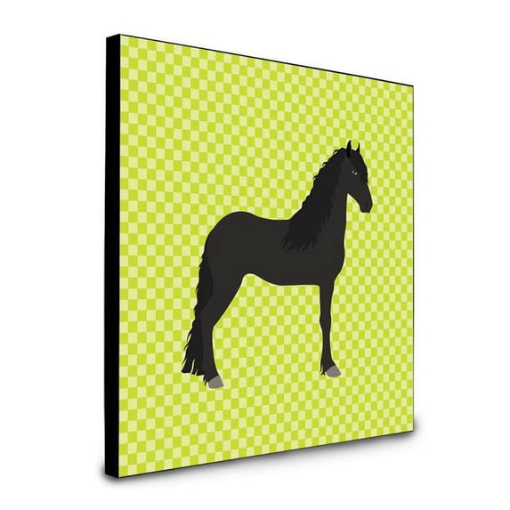 Carolines Treasures 8 x 8 x 0.625 in. Friesian Horse Green Artwork Panel Wall Decor