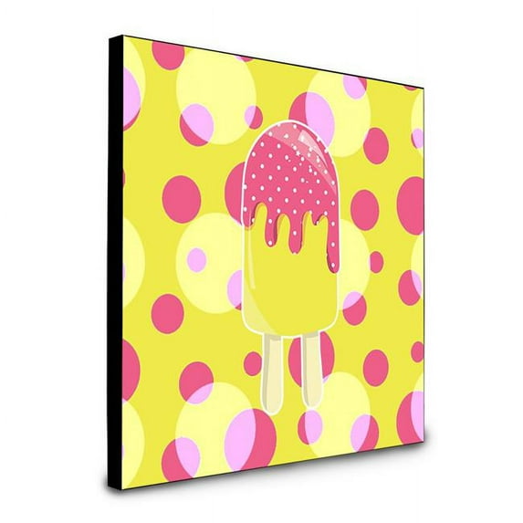 Carolines Treasures 8 x 8 x 0.625 in. Ice Pop Popcicle Pink Yellow Artwork Panel Wall Decor