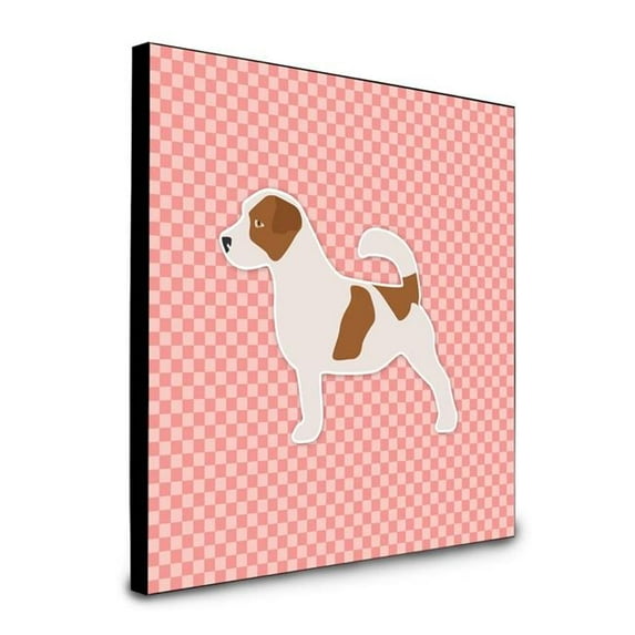 Jack Russell Terrier Checkerboard Pink Artwork Wall Panel