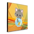 thumbnail image 1 of Carolines Treasures  8 x 8 x 0.625 in. Kitten in the Fish Bowl Artwork Panel Wall Decor, 1 of 1