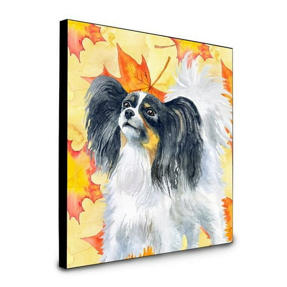 Carolines Treasures 8 x 8 x 0.625 in. Papillon Fall Artwork Panel Wall Decor