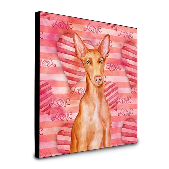 Carolines Treasures 8 x 8 x 0.625 in. Pharaoh Hound Love Artwork Panel Wall Decor