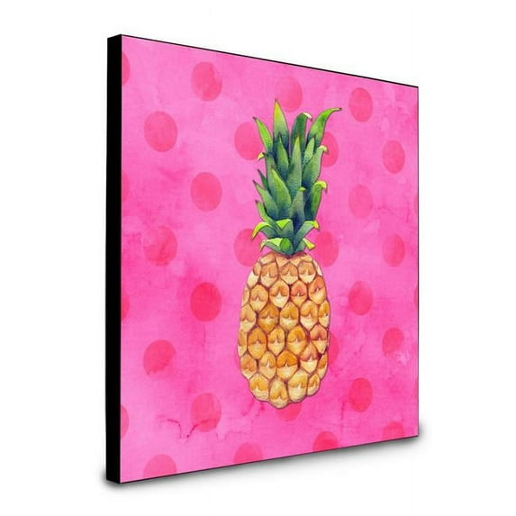 Carolines Treasures BB8194UP88 8 x 8 x 0.625 in. Pineapple Pink Polkadot Artwork Panel Wall Decor
