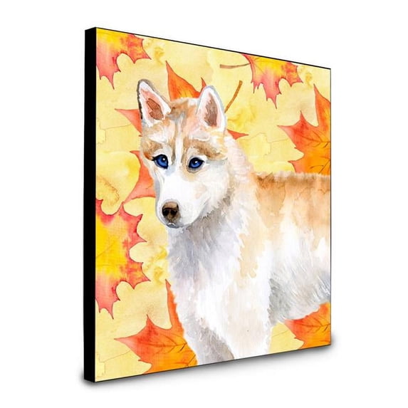 Carolines Treasures 8 x 8 x 0.625 in. Siberian Husky Fall Artwork Panel Wall Decor