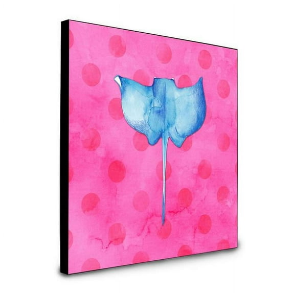 Carolines Treasures BB8239UP88 8 x 8 x 0.625 in. Sting Ray Pink Polkadot Artwork Panel Wall Decor