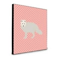 thumbnail image 1 of Carolines Treasures  8 x 8 x 0.625 in. White Arctic Fox Pink Check Artwork Panel Wall Decor, 1 of 1