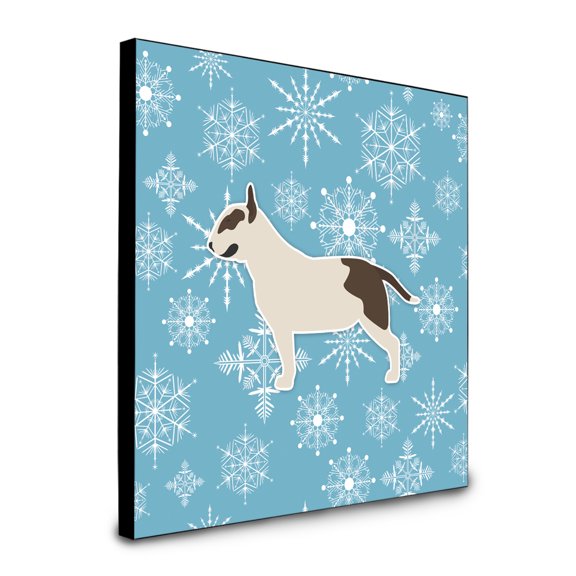 Caroline's Treasures BB3578UP88 Winter Snowflake Bull Terrier Artwork Wall Panel, , multicolor