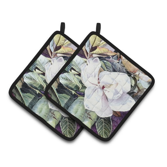 Carolines Treasures 8002PTHD Flower - Magnolia Pair of Pot Holders 7.5HX7.5W multicolor