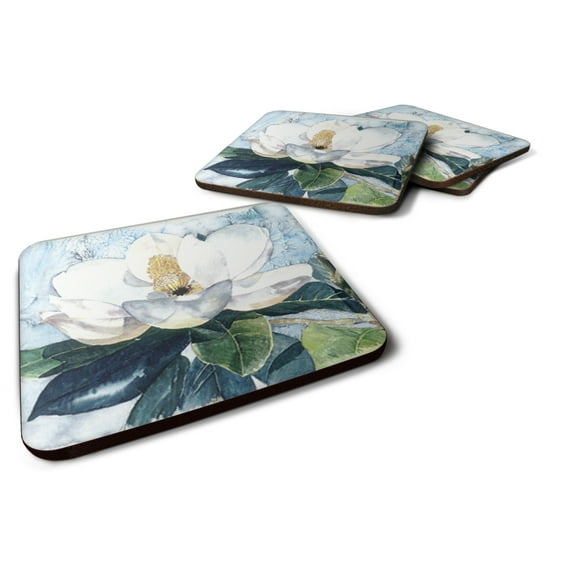 Carolines Treasures 8003FC Flower - Magnolia Foam Coaster Set of 4 3 1/2 x 3 1/2 multicolor