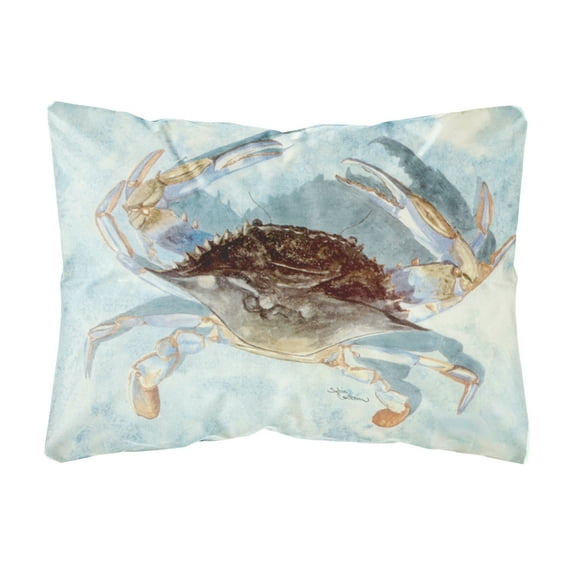 Carolines Treasures 8011PW1216 Blue Crab Canvas Fabric Decorative Pillow, 12H x16W, multicolor