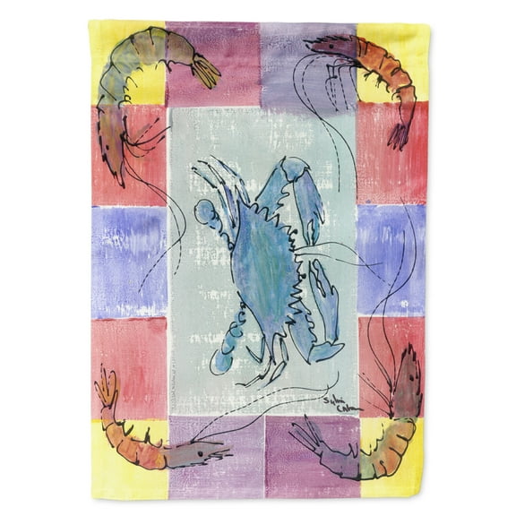 Carolines Treasures 8021-FLAG-PARENT Crab  Flag  multicolor