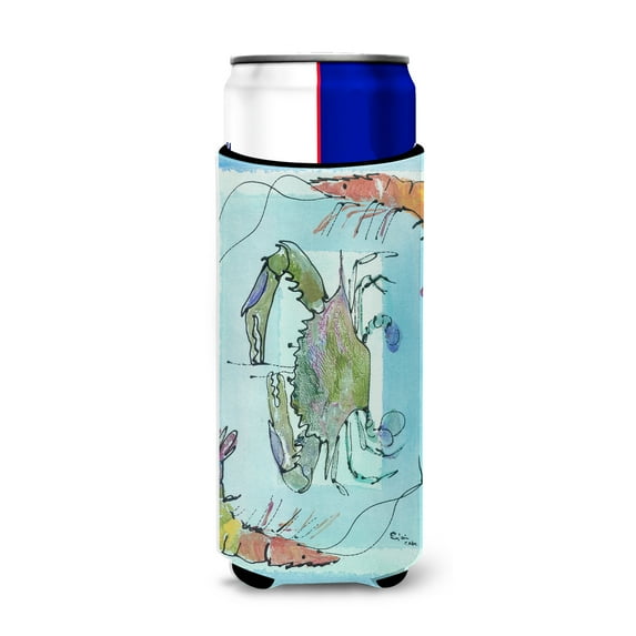 Carolines Treasures 8022MUK Crab and Shrimp Ultra Hugger for slim cans Slim Can multicolor