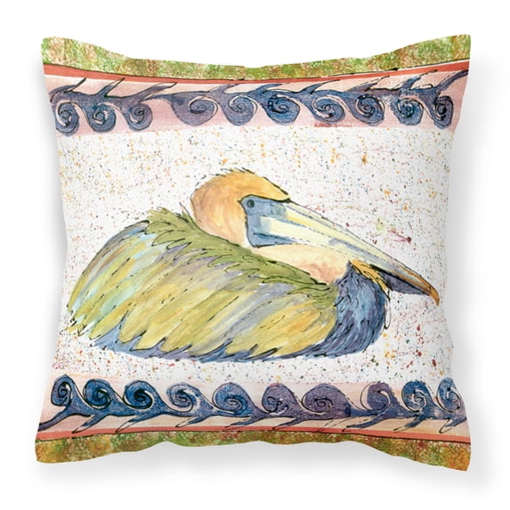 Carolines Treasures 8053PW1414 14 x 14 in. Bird - Pelican Decorative Fabric Pillow