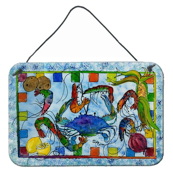 Carolines Treasures 8066DS812 Crab Wall or Door Hanging Prints 8HX12W multicolor
