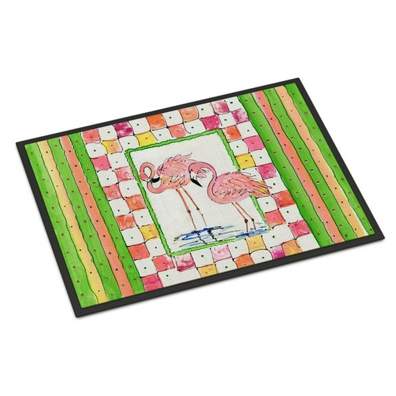 Carolines Treasures 8077-JMAT Flamingo Doormat 24x36 36"L x 24"W multicolor