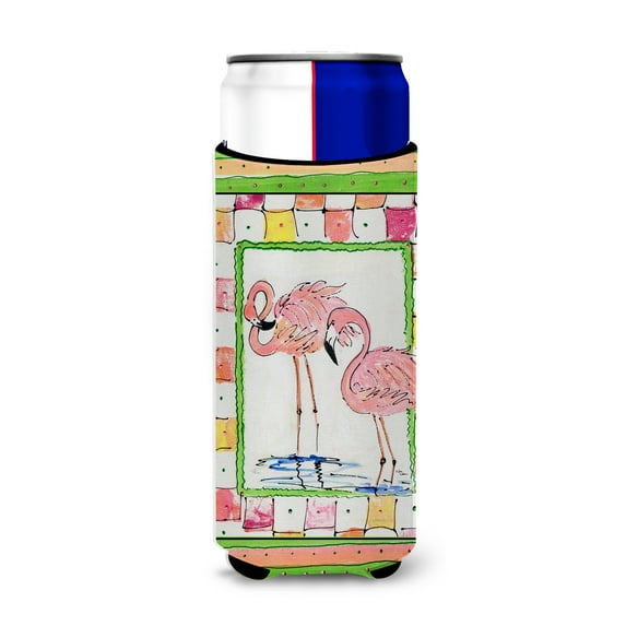 Carolines Treasures 8077MUK Bird - Flamingo Ultra Hugger for slim cans Slim Can multicolor