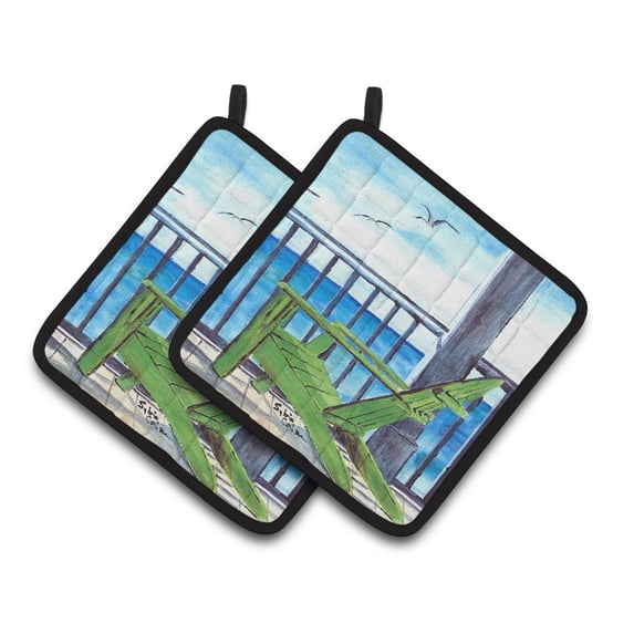 Carolines Treasures 8085-2PTHD Adirondack Chairs Pair of Pot Holders, 7.5HX7.5W, multicolor