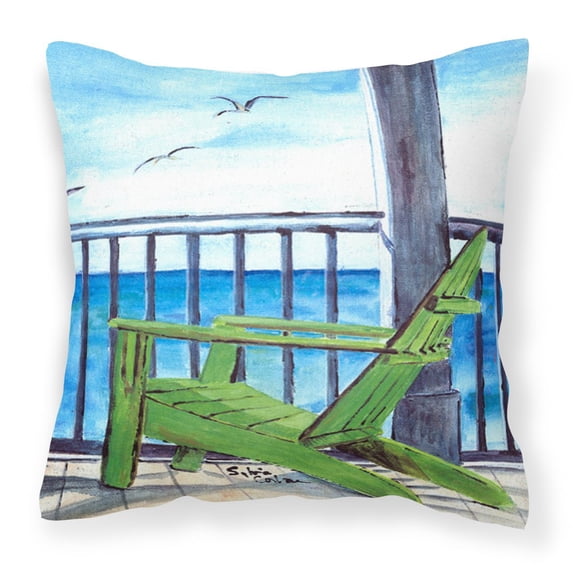Carolines Treasures 8085-2PW1414 Adirondack Chairs Fabric Decorative Pillow, 14Hx14W, multicolor