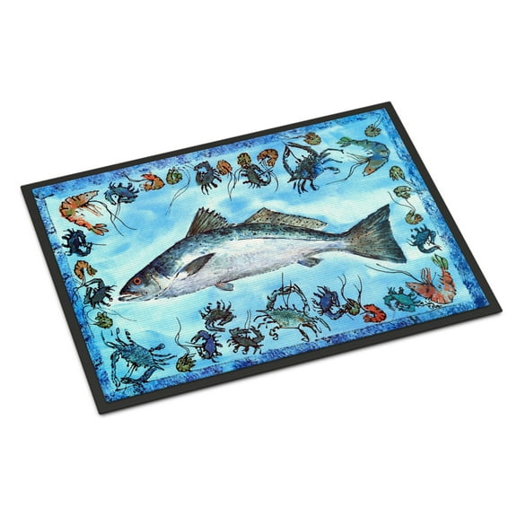 Carolines Treasures 8086-JMAT Fish Speckled Trout Doormat 24x36 36"L x 24"W multicolor