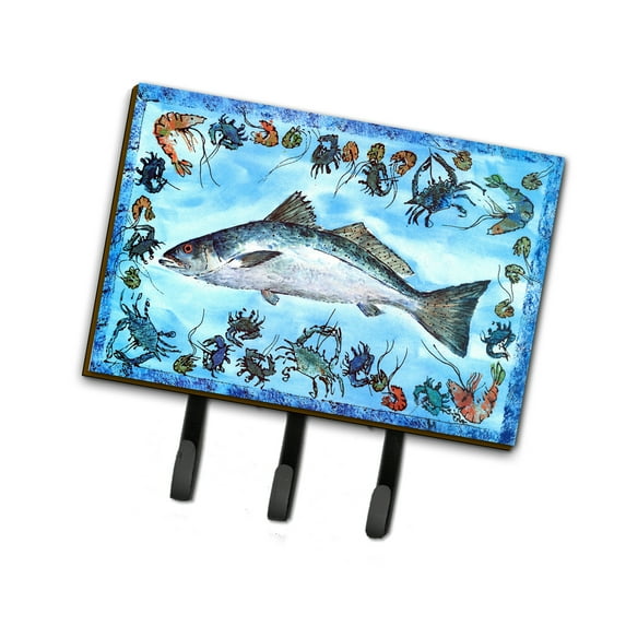 Carolines Treasures 8086TH68 Fish Speckled Trout Leash or Key Holder Triple Hook multicolor