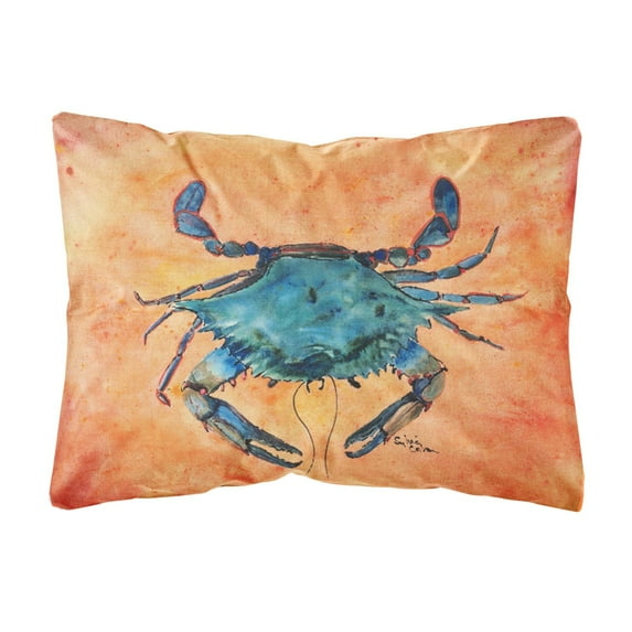 Carolines Treasures 8097PW1216 Crab Canvas Fabric Decorative Pillow, 12H x16W, multicolor