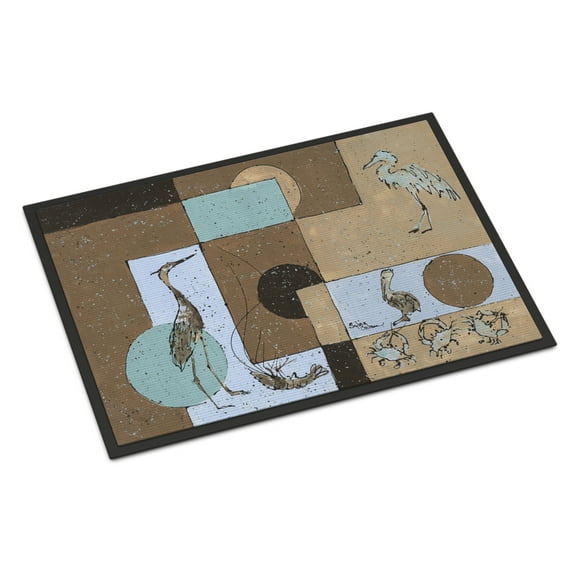 Carolines Treasures 8103-JMAT Blue Heron Doormat 24x36 36"L x 24"W multicolor