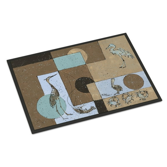 Carolines Treasures 8103-JMAT Blue Heron Doormat 24x36 36"L x 24"W multicolor
