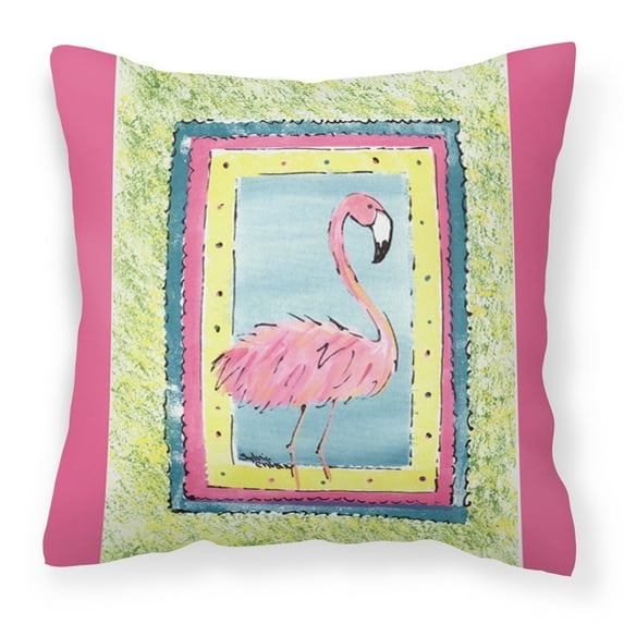 Carolines Treasures 8106-APW1414 Bird - Flamingo Fabric Decorative Pillow, 14Hx14W, multicolor