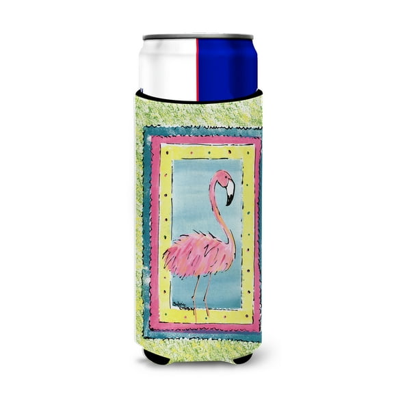Carolines Treasures 8106MUK Flamingo Ultra Hugger for slim cans Slim Can multicolor
